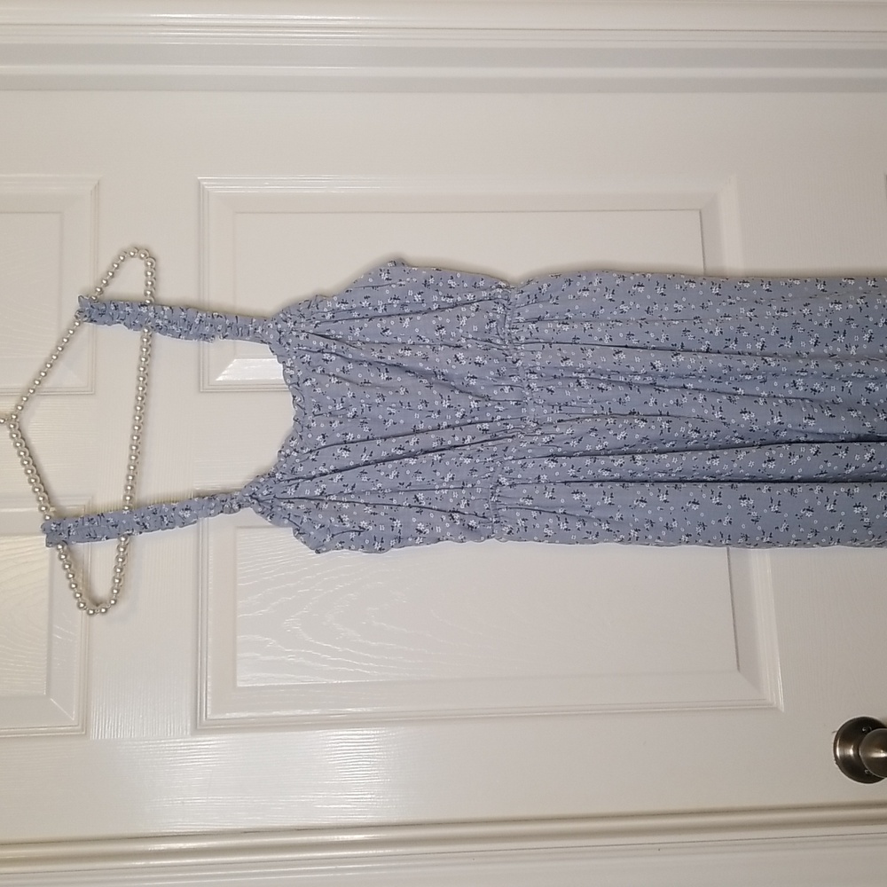 Storia Womens Spaghetti Strap Light Blue Wide Leg Jumpsuit - Picture 4 of 16